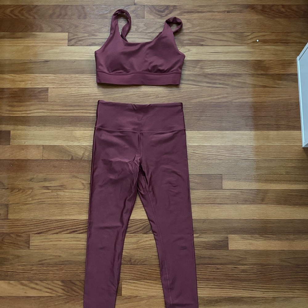 Athleta Burgundy High Rise Elation Tight